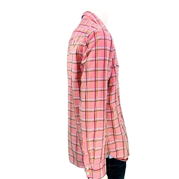 Tommy Bahama Jeans Mens Shirt Island Modern Fit Pink Plaid Long Sleeve Size L - Picture 9 of 15
